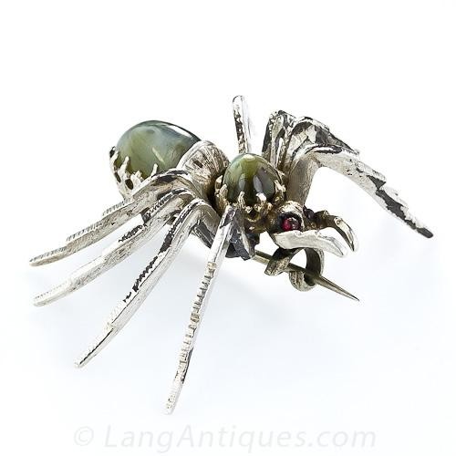 Antique Cats-Eye Spider Brooch.sophiworldblog.com