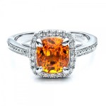 Custom Diamond and Orange Sapphire Engagement Ring josephjewelry.sophiworldblog.com