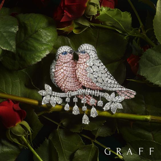 Graff Diamonds Birds Brooch. Valentine's Jewelllery. Read more on www.sophiworldblog.com
