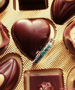 Hidden jewel in a chocolates'box. Valentine's Jewellery.