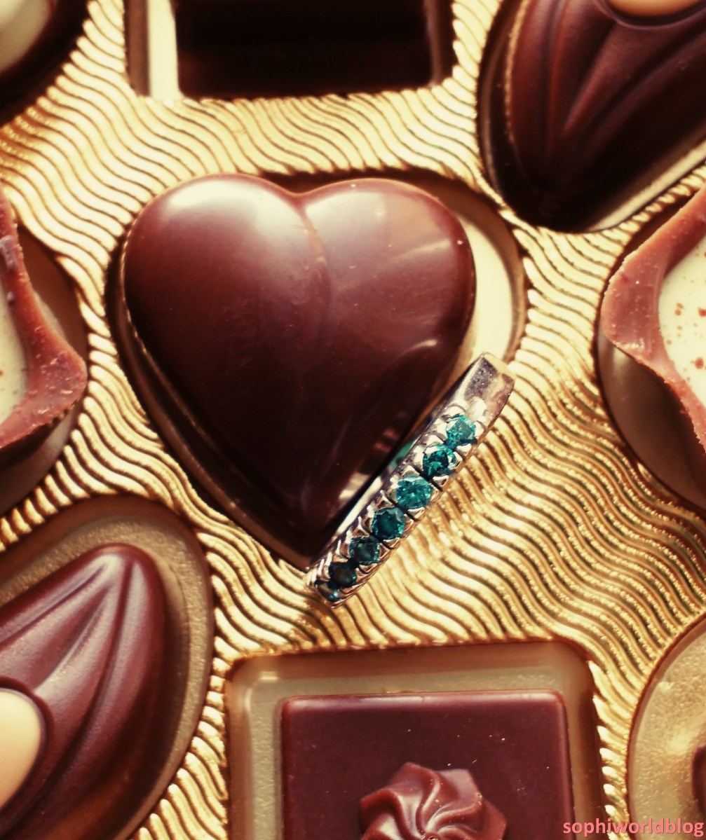 Hidden jewel in a chocolates'box. Valentine's Jewellery.
